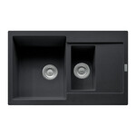Granitinė plautuvė Franke Maris MRG 651-78 su plačiu ekscentriniu ventiliu, juodos (Onyx) spalvos